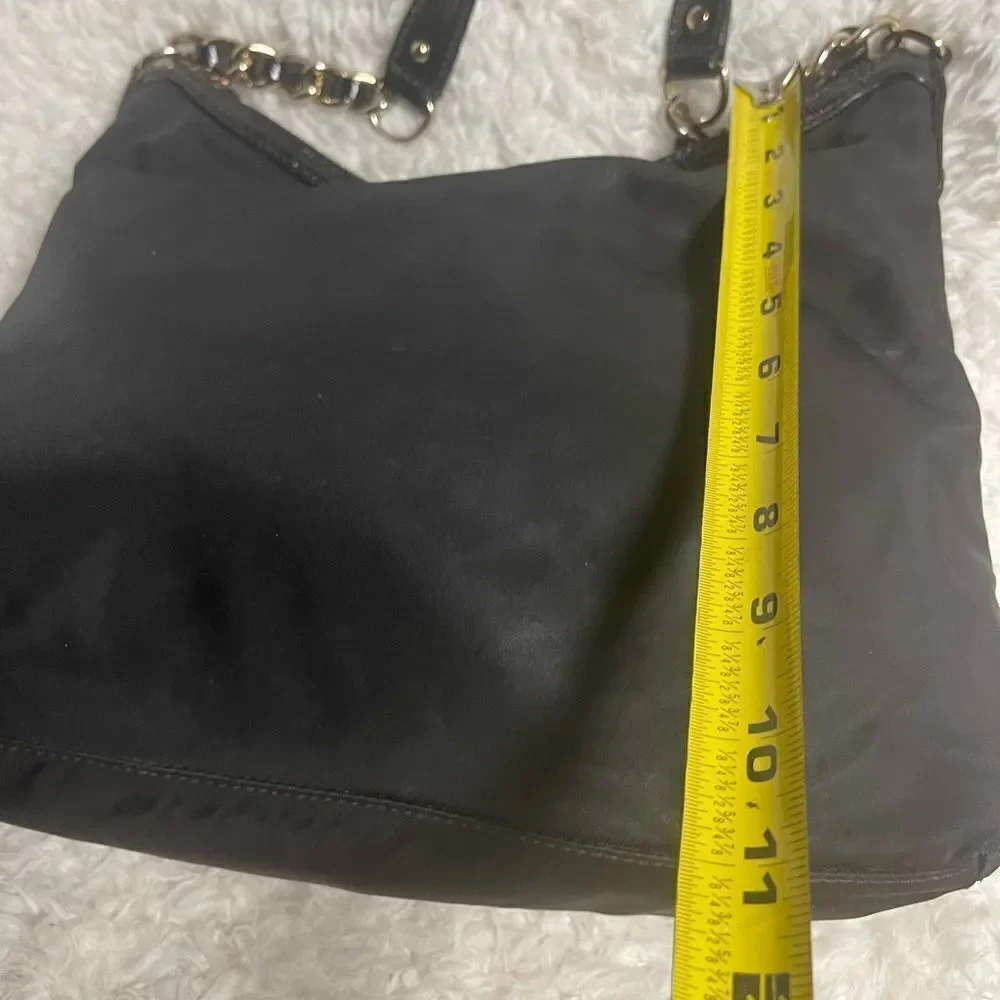 Kate Spade Black Nylon Chain and patent Strap and trim shoulder Bag